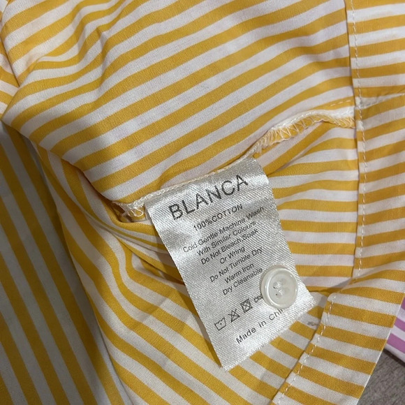 Blanca - Thomas Cropped Striped Shirt - Yellow/Pink/White - Size M/L - Picture 11 of 12